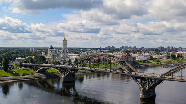 Ράιμπινσκ Ρωσία Γέφυρα Ράιμπινσκ Γέφυρα Πάνω Από Τον Ποταμό Βόλγα — Φωτογραφία Αρχείου