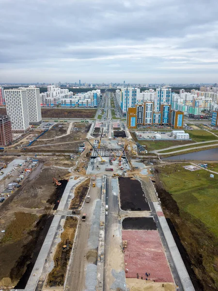 Ekaterinbourg Russie Construction Nouveau Pont Une Nouvelle Route Dans Région — Photo
