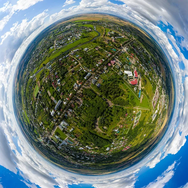 Suzdal Russia Aerial View 360 Degree Aerial Panoramic Asteroid — Stock Photo, Image