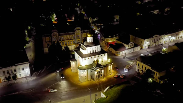 Rusia Vladimir Ciudad Nocturna Desde Aire Puerta Oro Vladimir Vista — Foto de Stock