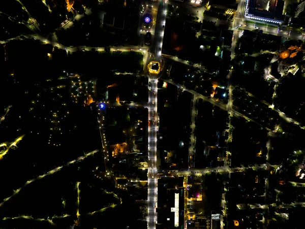 Russland Wladimir Stadtpanorama Nächtliche Luftaufnahme — Stockfoto