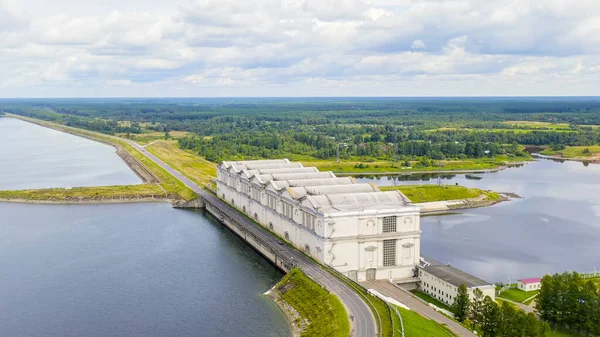 Rybinsk Ryssland Flygfoto Över Vattenkraftverket Rybinsk Flygfoto — Stockfoto
