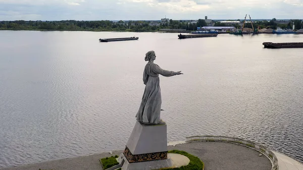 Rybinsk Russland August 2020 Statue Der Mutter Wolga Das System — Stockfoto