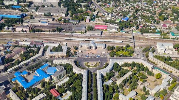 Voronezh Rusia Agosto 2020 Estación Central Ciudad Voronezh Vista Aérea — Foto de Stock