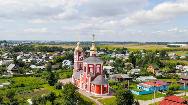 Суздаль Росія Політ Церква Святих Князів Бориса Глеба Борисовській Стороні — стокове фото