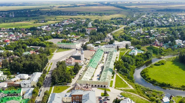 Suzdal Rússia Voo Centro Cidade Suzdal Praça Comércio Vista Aérea — Fotografia de Stock