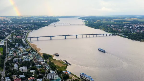 Kostroma Russland Flug Über Die Wolga Kreuzfahrtschiff Segelt Auf Der — Stockfoto