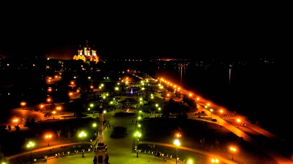 Yaroslavl Russie Strelka Spit Kotorosl Jette Dans Volga River Lumières — Photo