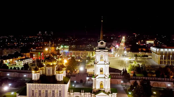 Toula Russie Vue Aérienne Ville Nuit Tula Kremlin Cathédrale Sainte — Photo