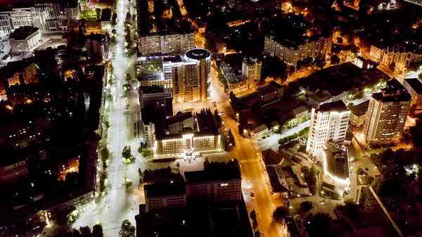 Voronezh Rusland Voronezh Regionale Doema Uitzicht Stad Nachts Luchtfoto — Stockfoto