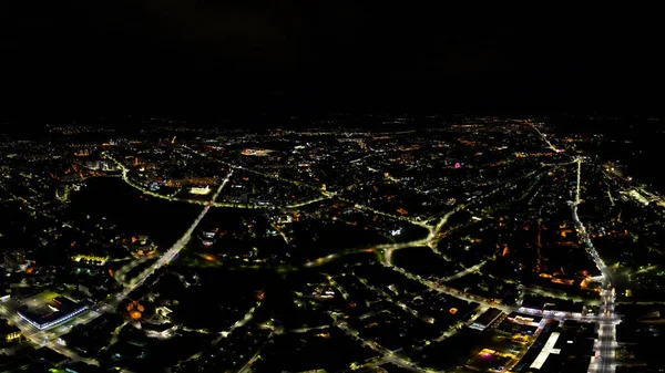 Rusia Vladimir Centro Ciudad Panorama Vista Aérea Nocturna —  Fotos de Stock