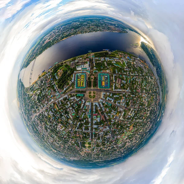 Kostroma Russland Wolga Ufer Panorama Des Stadtzentrums Luftaufnahme 360 Grad — Stockfoto