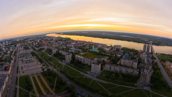 Perm Rusko Centrální Část Města Perm Pohled Řeku Kama Panorama — Stock fotografie