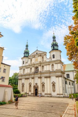 Krakow, Polonya - 21 Temmuz 2019: Siena St. Bernardino Kilisesi. Katolik Kilisesi