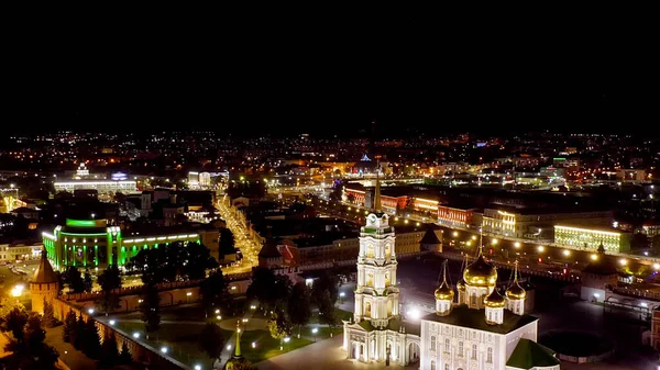 Tula Russland Luftaufnahme Der Stadt Bei Nacht Tula Kreml Mariä — Stockfoto
