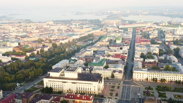 Kazan Russie Août 2020 Vue Aérienne Centre Ville Kazan Tôt — Photo