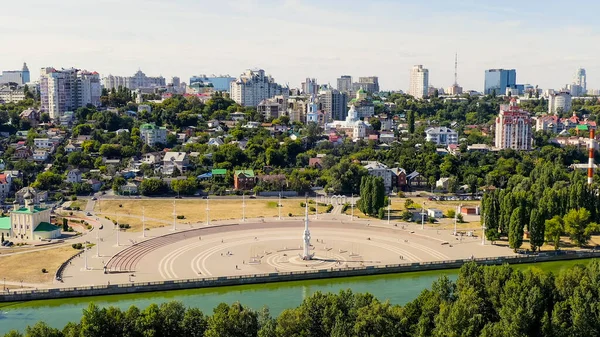 Voronezh Rusia Admiralteyskaya Square Embankment Sungai Voronezh Pemandangan Udara — Stok Foto