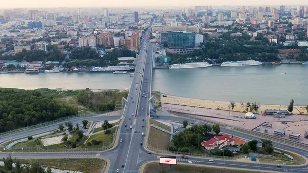 Rostov Don Rusya Ağustos 2020 Don Nehri Üzerindeki Temernitsky Köprüsü — Stok fotoğraf