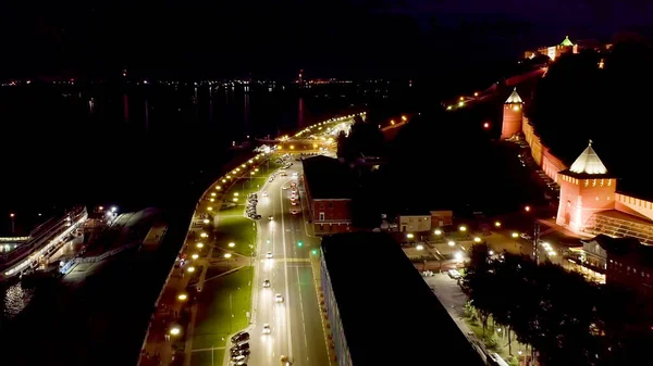 Nizhny Novgorod Rusya Nizhny Novgorod Kremlin Duvarlarının Havadan Görünüşü Volga — Stok fotoğraf