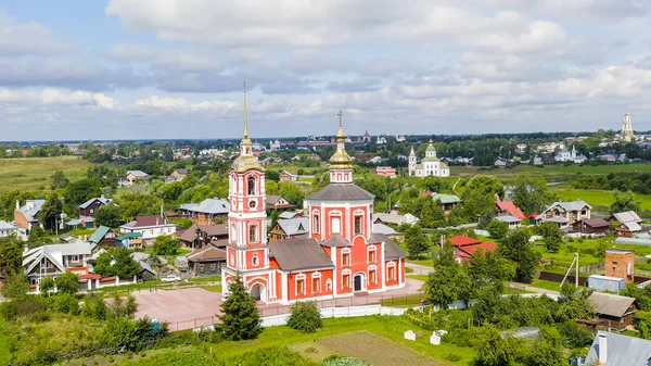 Суздаль Росія Політ Церква Святих Князів Бориса Глеба Борисовській Стороні — стокове фото