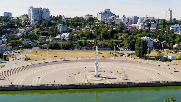 Voronezh Rusia Plaza Admiralteyskaya Embankment Del Río Voronezh Vista Aérea —  Fotos de Stock