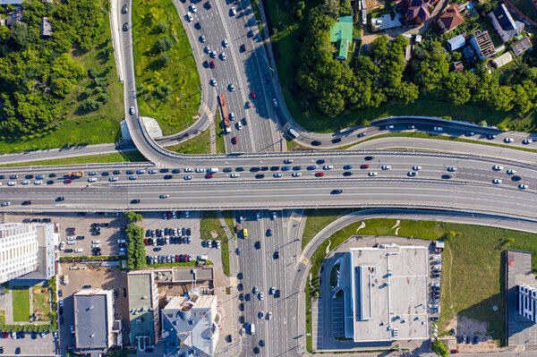 Kazan, Russia. Car junction aerial view