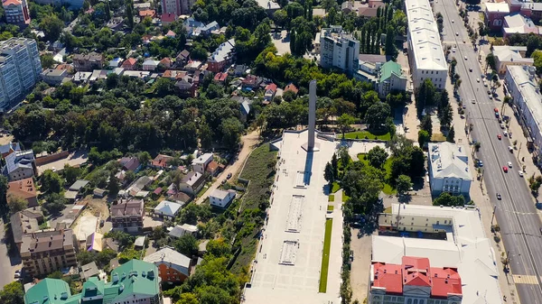 Voroněž Rusko Srpna 2020 Náměstí Vítězství Památník Osvoboditelů Voroněže Letecký — Stock fotografie