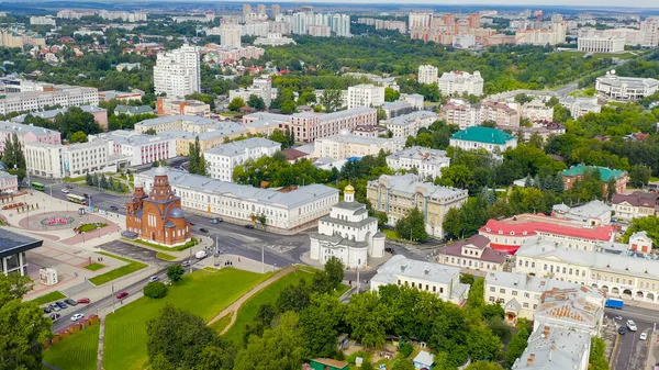 Rússia Vladimir Agosto 2020 Voo Sobre Cidade Uma Das Principais — Fotografia de Stock