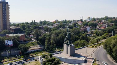Rostov-on-Don, Rusya - 26 Ağustos 2020: 1902 Grev Anıtı, Hava Görünümü  
