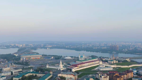 Kazan Rusland Augustus 2020 Luchtfoto Van Het Kazan Kremlin Vroege — Stockfoto