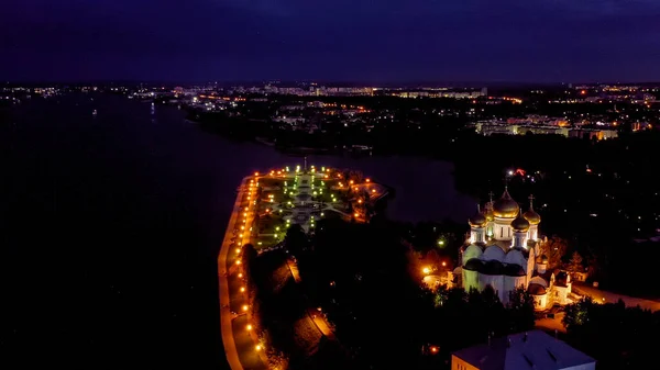 Yaroslavl Russie Strelka Spit Kotorosl Jette Dans Volga River Lumières — Photo