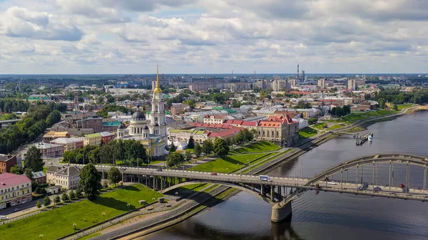 Rybinsk Oroszország Rybinsk Híd Híd Volga Folyó Felett Található Város — Stock Fotó