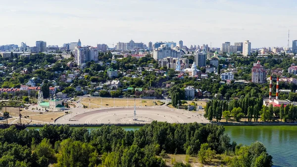 Voronezh Rusland Admiralteyskaya Plein Voronezh Rivier Dijk Uitzicht Lucht — Stockfoto