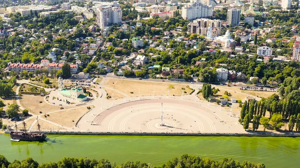 Voronezh Ryssland Amiralteyskaja Torget Voronezh River Embankment Flygfoto — Stockfoto