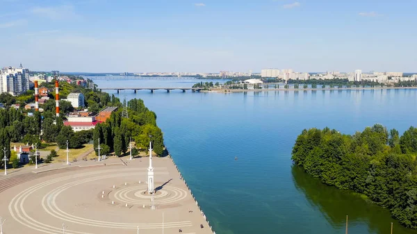 Воронеж Росія Адміралтейська Площа Voronezh River Embankment Aerial View — стокове фото