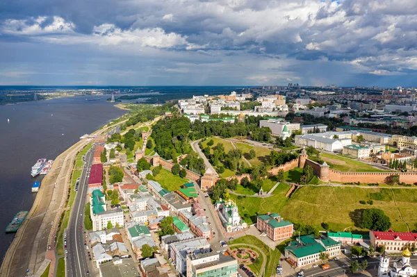 Nizjnij Novgorod Ryssland Flygfoto Över Kremls Murar Nizjnij Novgorod — Stockfoto