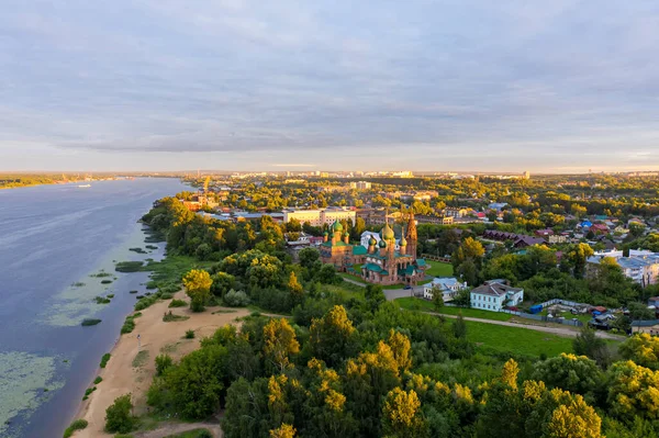 Yaroslavl Rusko Kostel Jana Chrysostoma Korovniki Letecký Pohled Při Západu — Stock fotografie