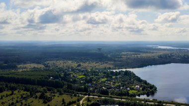 Kalyazin, Rusya. Radyo teleskop çanağı radyo astronomi gözlemevi, Hava Görünümü  