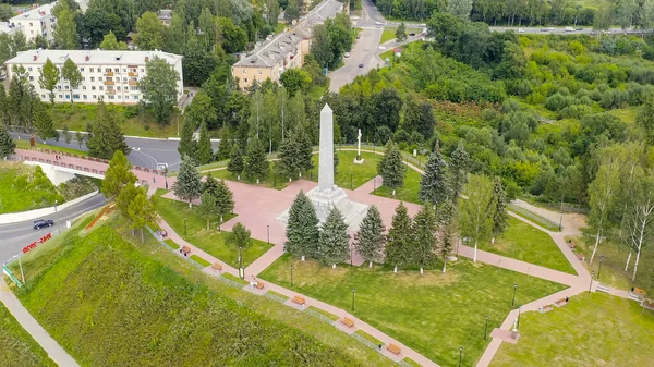 Rzsov Oroszország 2020 Augusztus Obeliszk Rzsov Felszabadítóinak Aerial View — Stock Fotó