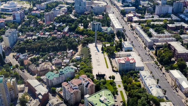 Voronezh Rusya Ağustos 2020 Zafer Meydanı Voronezh Kurtarıcıları Anıtı Hava — Stok fotoğraf