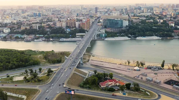 Rostov Don Rusya Ağustos 2020 Don Nehri Üzerindeki Temernitsky Köprüsü — Stok fotoğraf