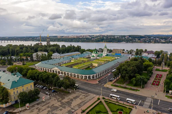 Kostroma Rusia Agustus 2020 Pemandangan Udara Pusat Kota Baris Merah — Stok Foto