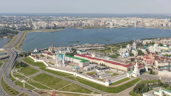 Kazan Rusland Luchtfoto Van Het Kazan Kremlin Luchtfoto — Stockfoto