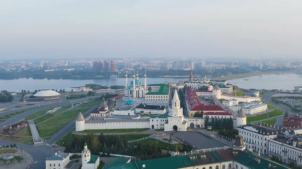 Kazan Russie Vue Aérienne Kremlin Kazan Tôt Matin Tour Spasskaya — Photo