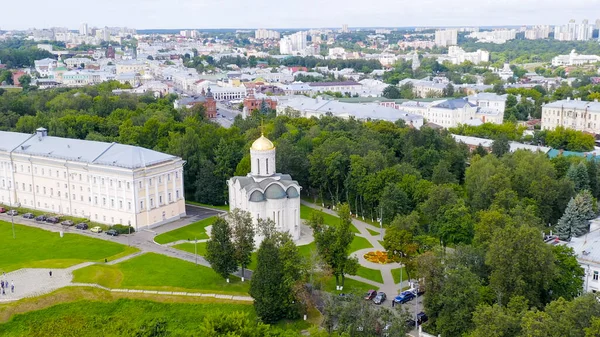 Rusko Vladimire Let Nad Městem Dmitrijevská Katedrála Monumentální Katedrála Xii — Stock fotografie