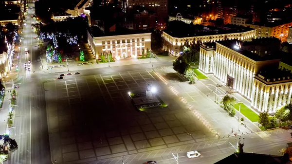 보로네시 러시아 보로네시 지역의 City Night View Aerial View — 스톡 사진