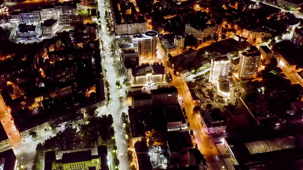 ロシアのヴォロネジ ヴォロネジ地方のデュマ 市街地夜景 空中風景 — ストック写真