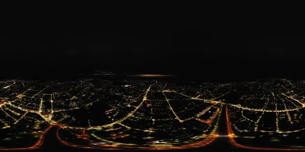 Черногория 2006 Ночная Панорама Города Вид Воздуха 360 — стоковое фото