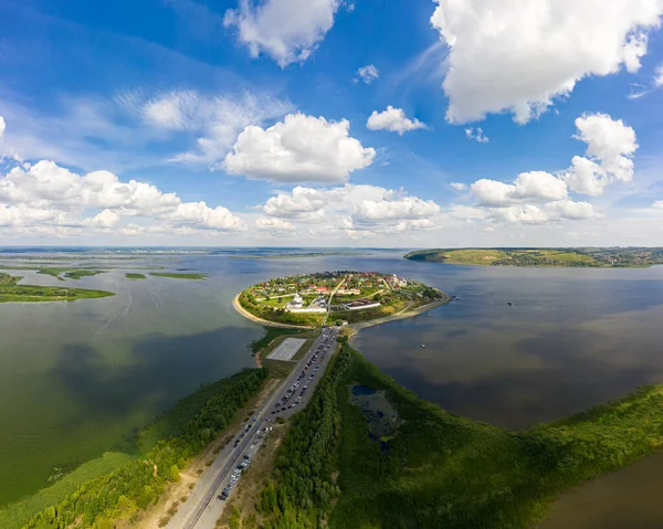 Sviyazhsk Ryssland Flygfoto Över Sviyazhsk Island Stad — Stockfoto