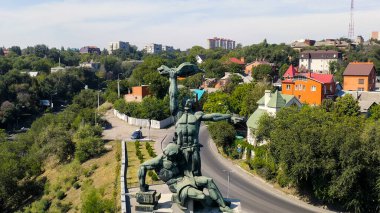 Rostov-on-Don, Rusya - 26 Ağustos 2020: 1902 Grev Anıtı, Hava Görünümü  